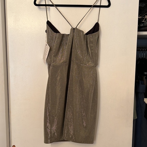 Michelle Mason Cutout Metallic Dress NWT - Picture 6 of 6
